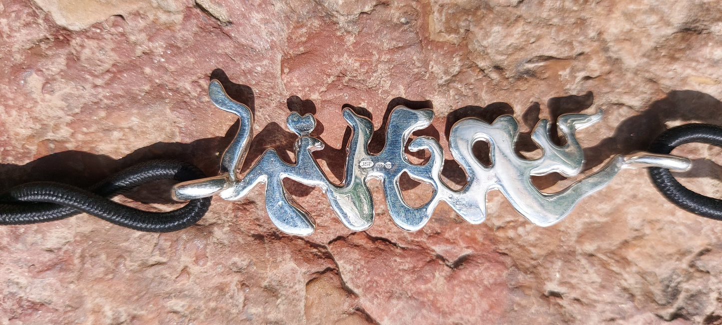 URCHIN 'URCHIN' Logo Womens Choker Pendant. Solid Silver. Hallmarked and Hand-made in UK.