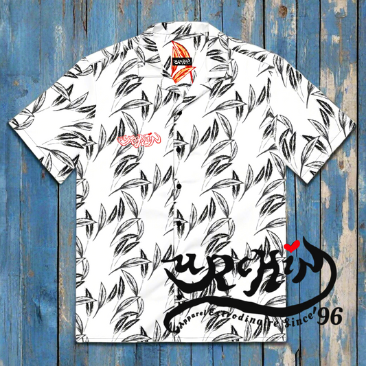 URCHIN 'U FEATHER' 'Cloud'(white) Unisex button shirt. Multiple Sizes.