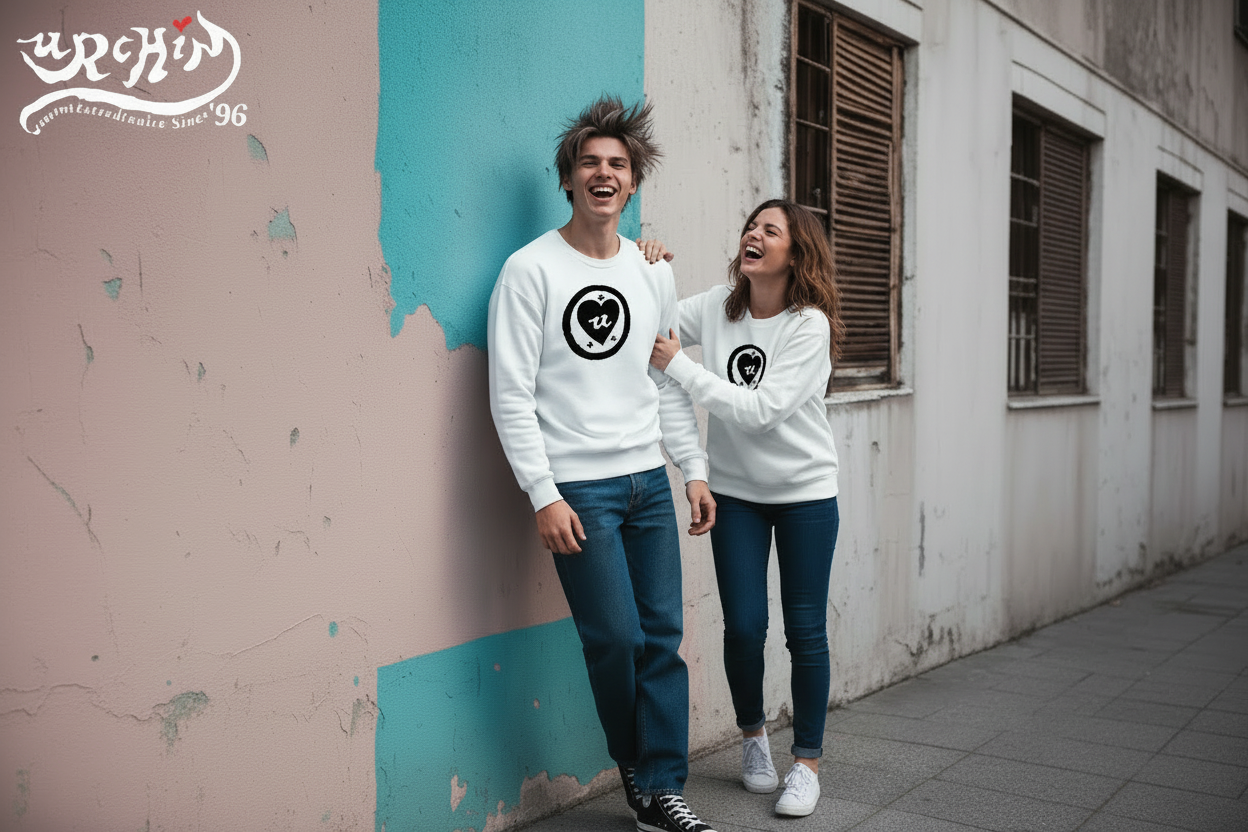 URCHIN 'LOVE U' Black Logo. Premium Cotton Sweatshirt. Choice of Colours. Unisex.