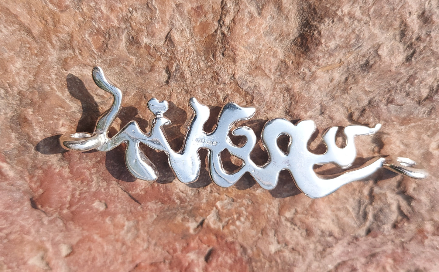 URCHIN 'URCHIN' Logo Womens Choker Pendant. Solid Silver. Hallmarked and Hand-made in UK.