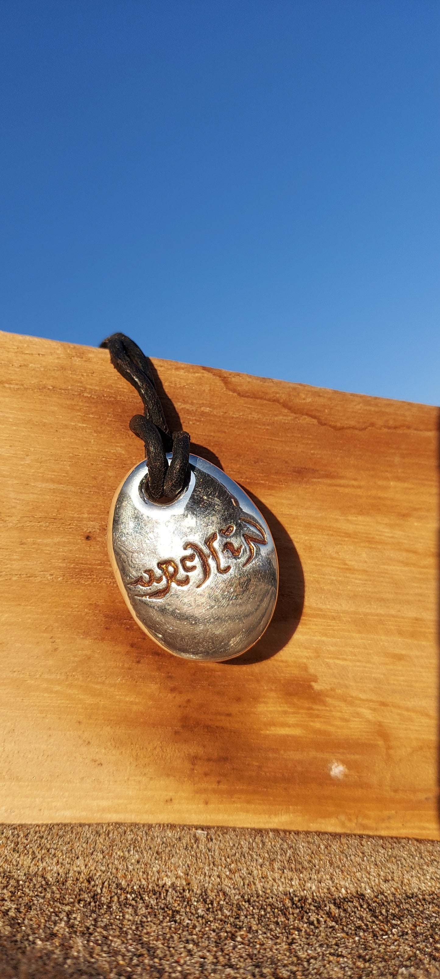 URCHIN -'Spiral' Unisex Drop Disc Urchin Logo Pendant. Solid Silver, Hallmarked. Hand-made in UK.