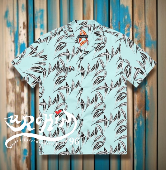 URCHIN 'U FEATHER' 'Sky'( light blue) Unisex button shirt. Multiple Sizes.