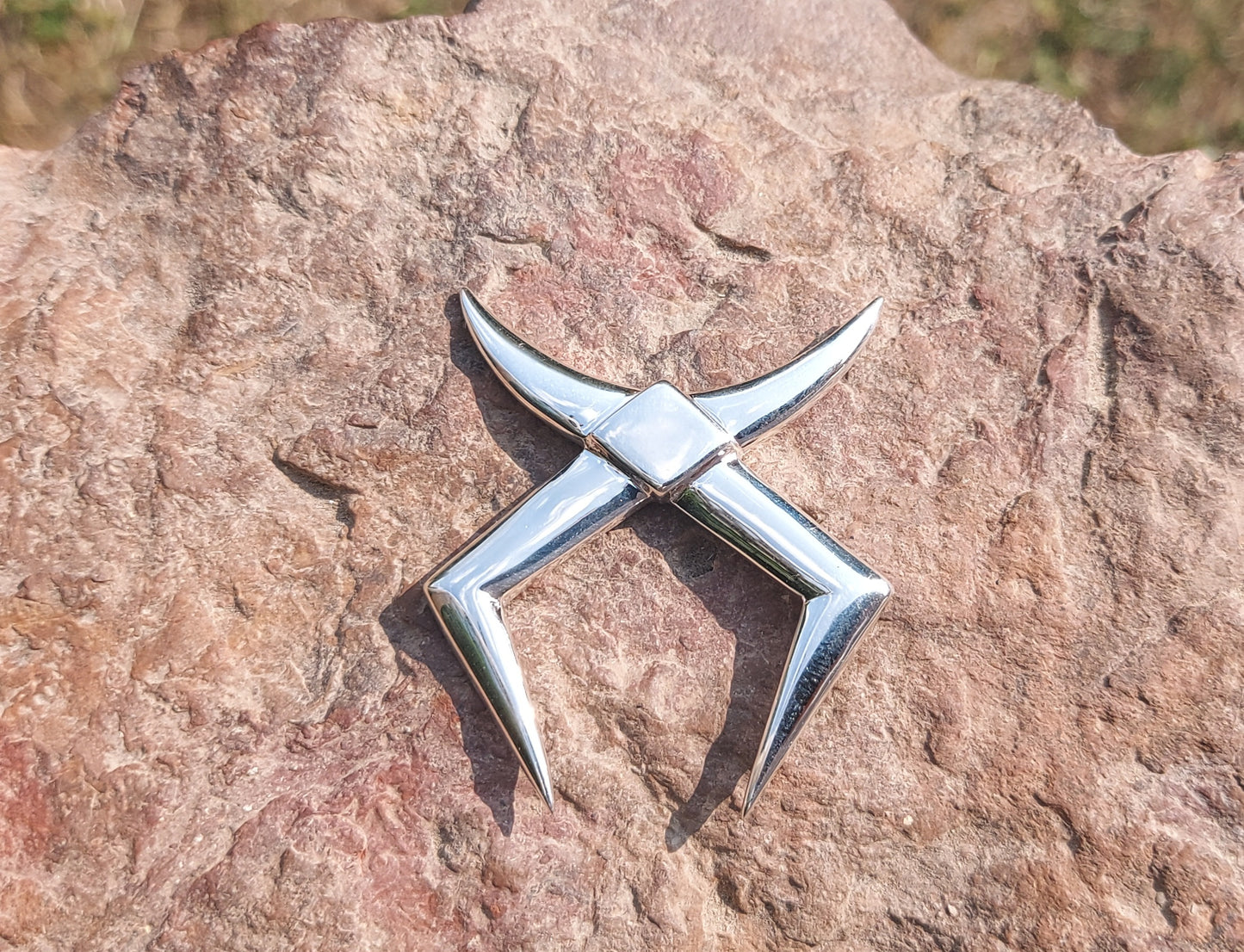 URCHIN Jewellery - 'Moon Rays' Solid Silver Unisex Pendant. Hallmarked. Hand-made in the UK. Choice of Cord.
