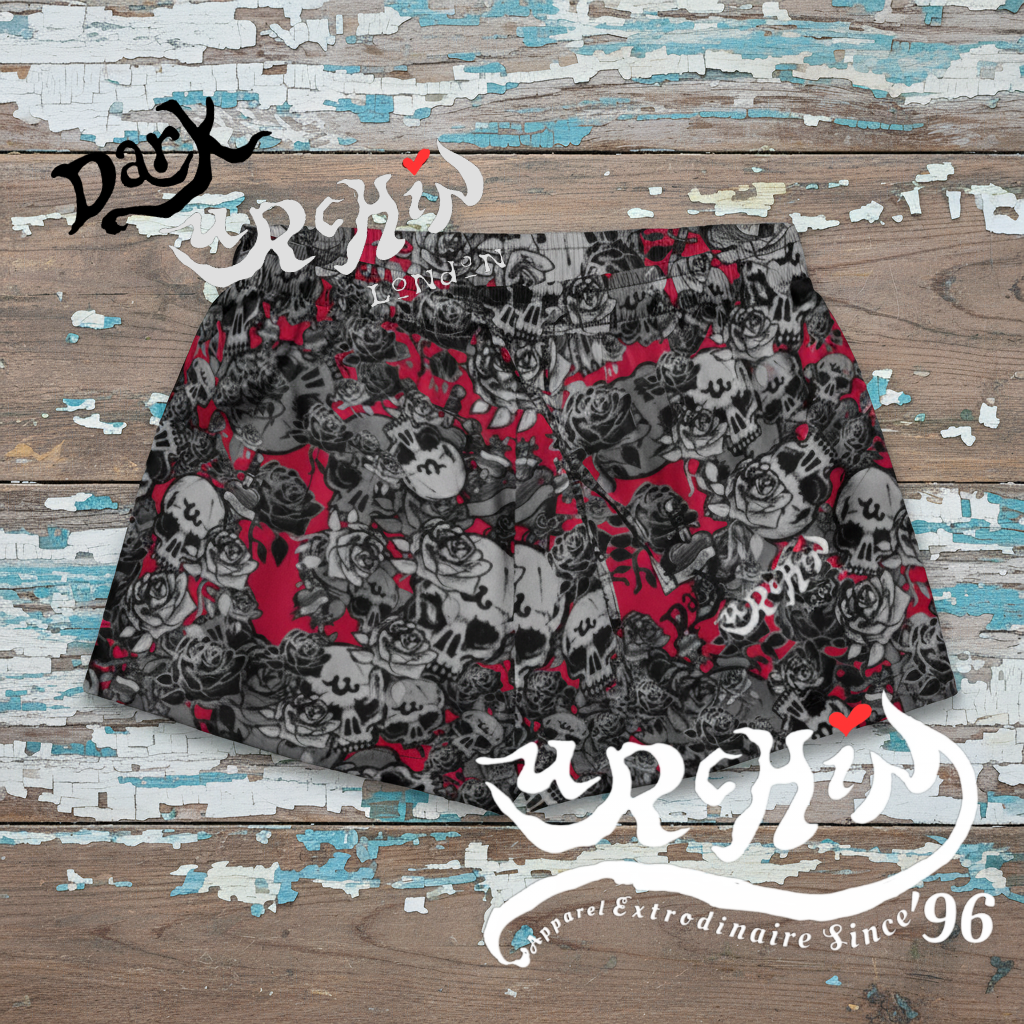 DARK URCHIN SKULL STORM 'WINE' Women’s pajama shorts
