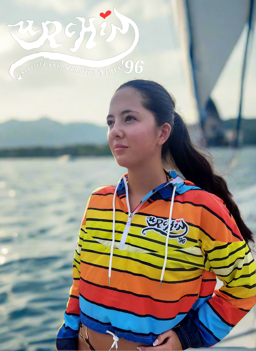 URCHIN 'SURF SUNRISE' Women’s cropped windbreaker.