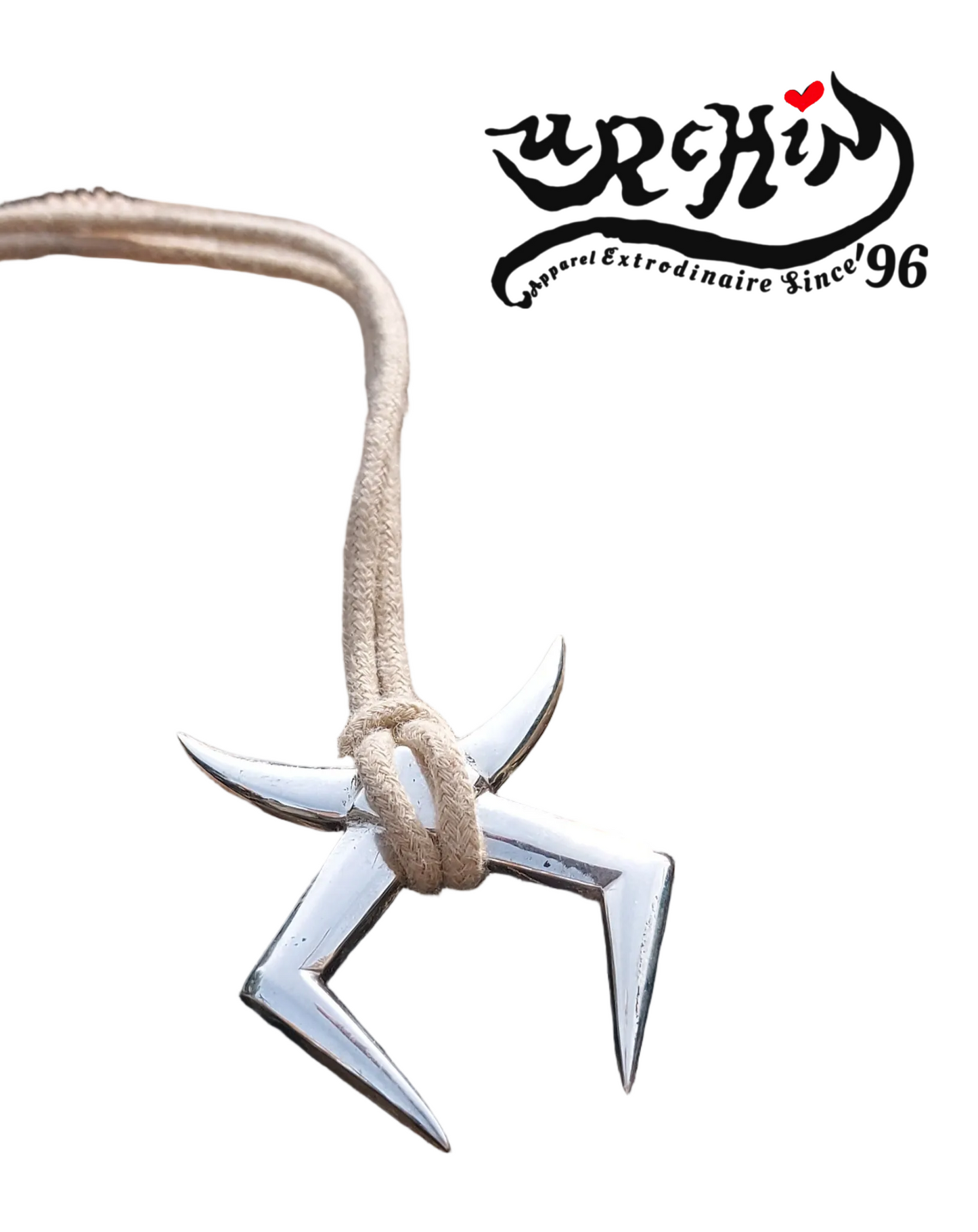 URCHIN Jewellery - 'Moon Rays' Solid Silver Unisex Pendant. Hallmarked. Hand-made in the UK. Choice of Cord.
