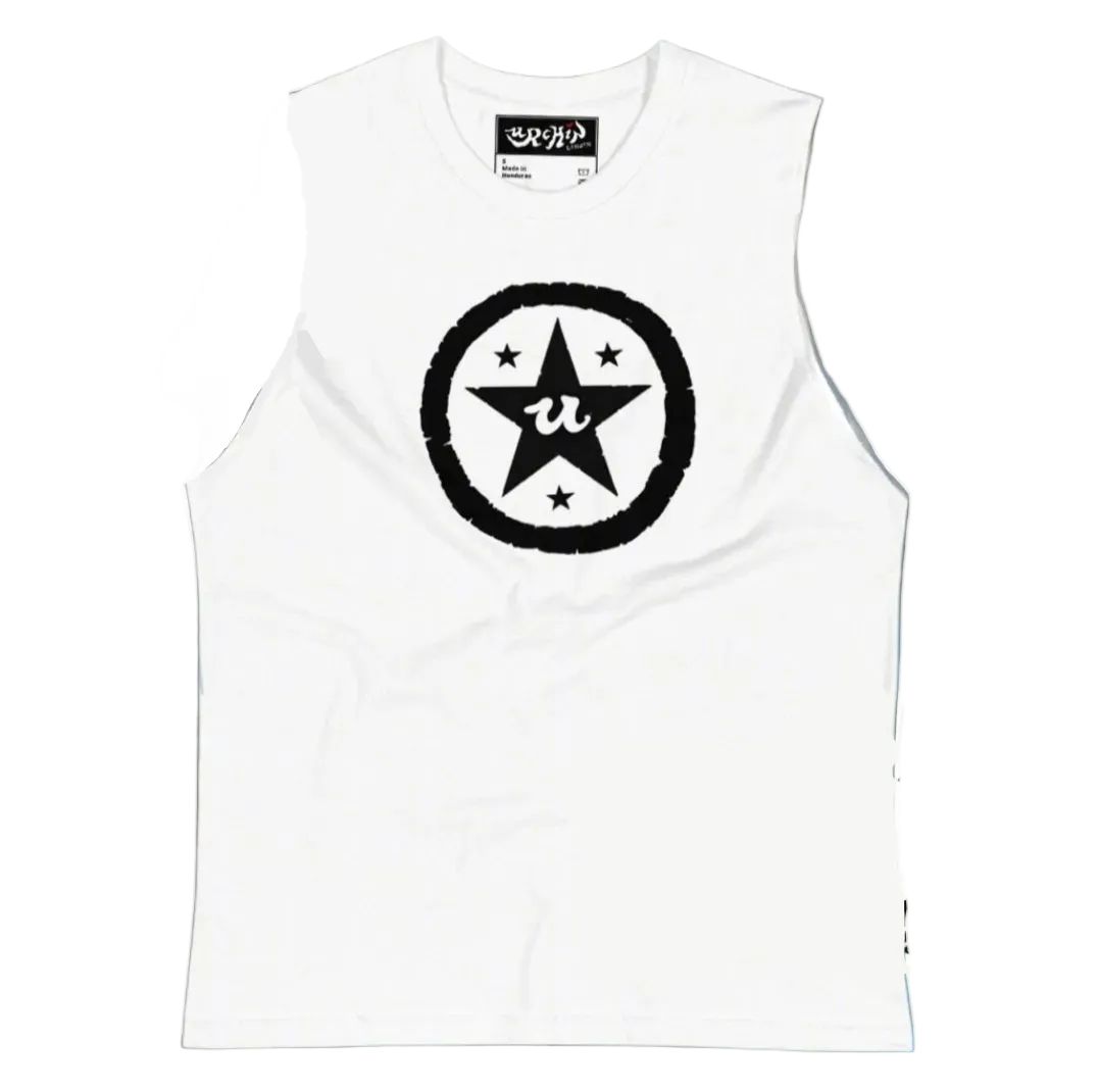 URCHIN 'U STAR' Black Logo. Muscle T Shirt/Tank Top. Unisex.