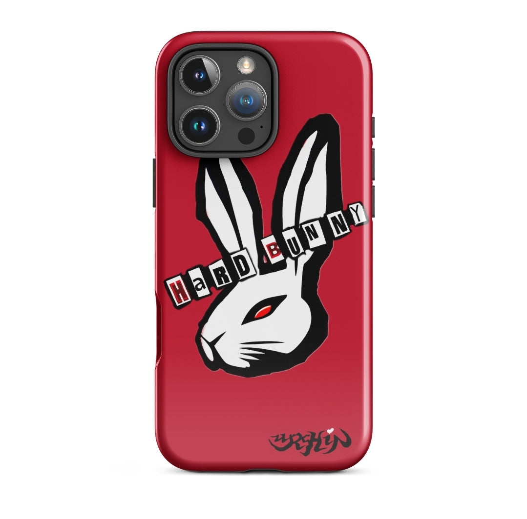 URCHIN - HARD BUNNY logo. Red. Tough Case for iPhone®