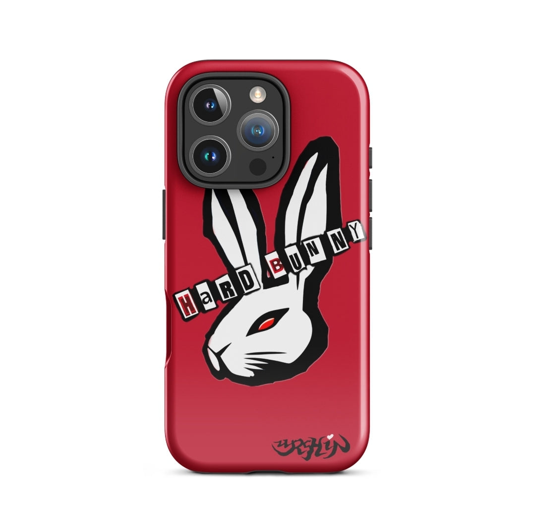 URCHIN - HARD BUNNY logo. Red. Tough Case for iPhone®