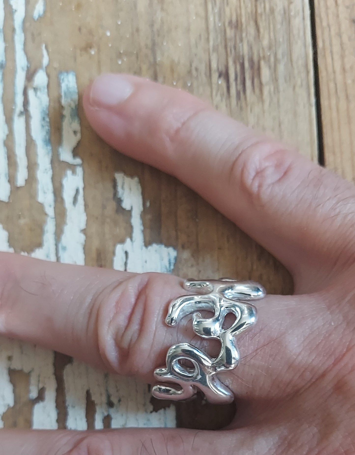 URCHIN Jewellery - 'Wave' Urchin Logo Ring. Hallmarked. Handmade in the UK. Size S