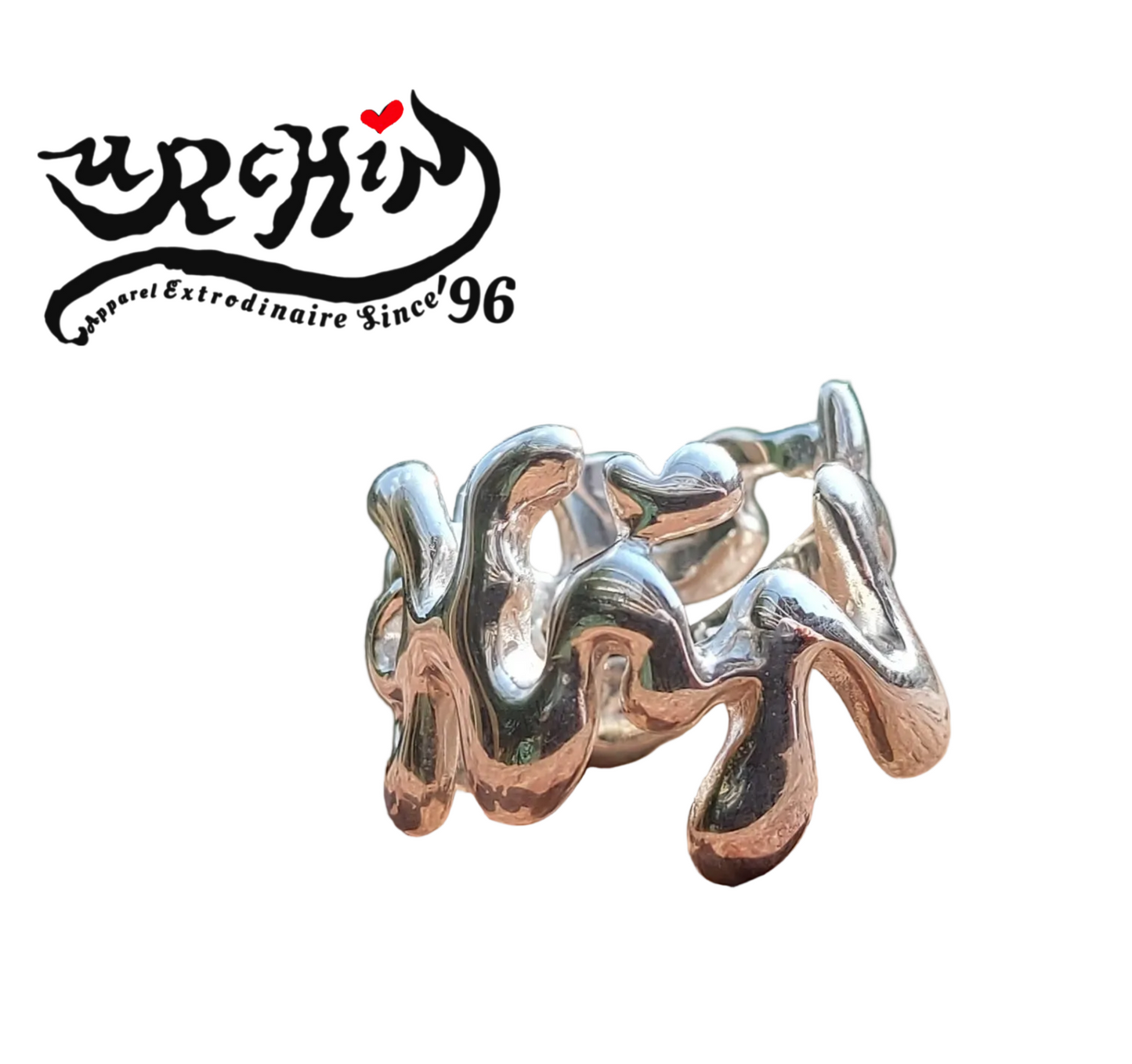 URCHIN Jewellery - 'Wave' Urchin Logo Unisex Ring. Hallmarked. Handmade in the UK. Choice of Custom Sizes available.