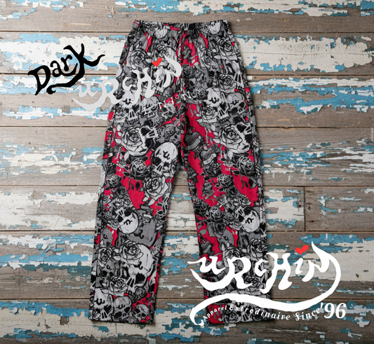 DARK URCHIN SKULL STORM 'WINE' Women’s pajama pants