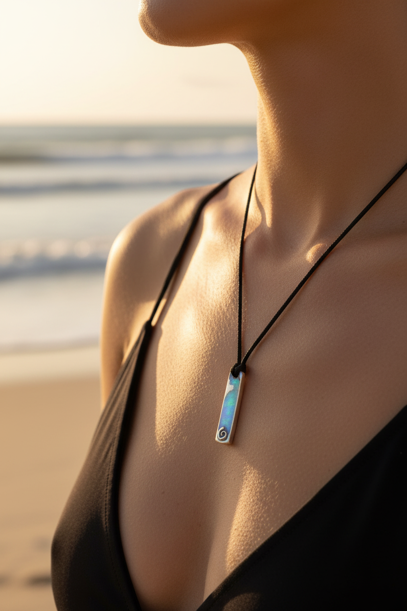 URCHIN -'Spiral Slab' Logo Unisex Pendant. Solid Silver, Hallmarked. Hand-made in UK.