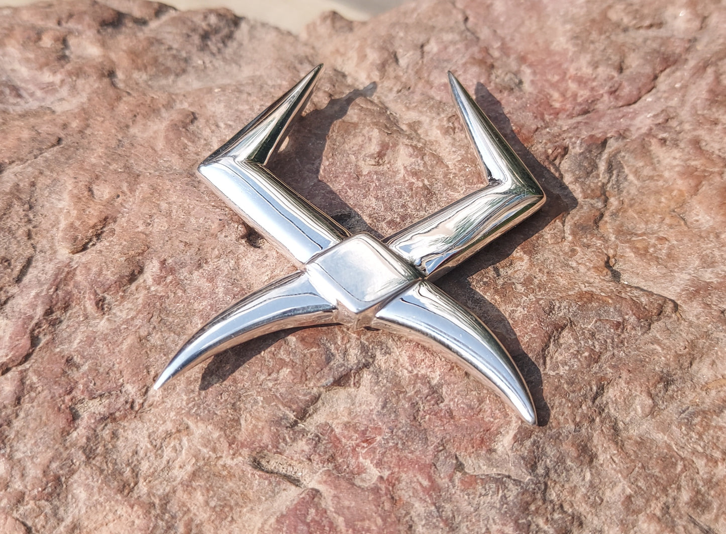 URCHIN Jewellery - 'Moon Rays' Solid Silver Unisex Pendant. Hallmarked. Hand-made in the UK. Choice of Cord.