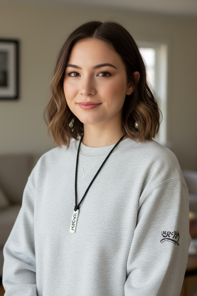 URCHIN -'Spiral Slab' Logo Unisex Pendant. Solid Silver, Hallmarked. Hand-made in UK.