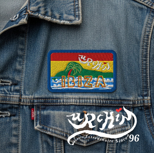 URCHIN Patch.'Island Palm Ibiza' Rectangle. Embroidered.