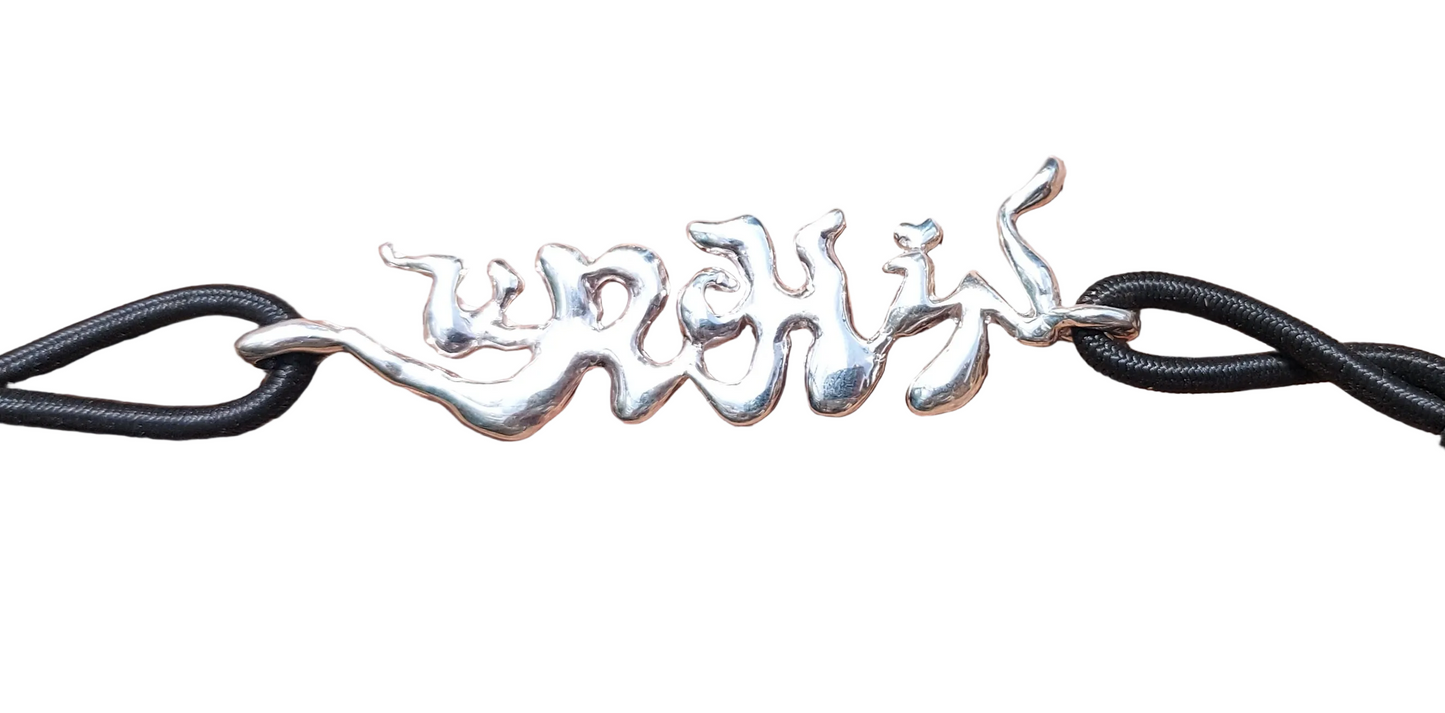 URCHIN 'URCHIN' Logo Womens Choker Pendant. Solid Silver. Hallmarked and Hand-made in UK.