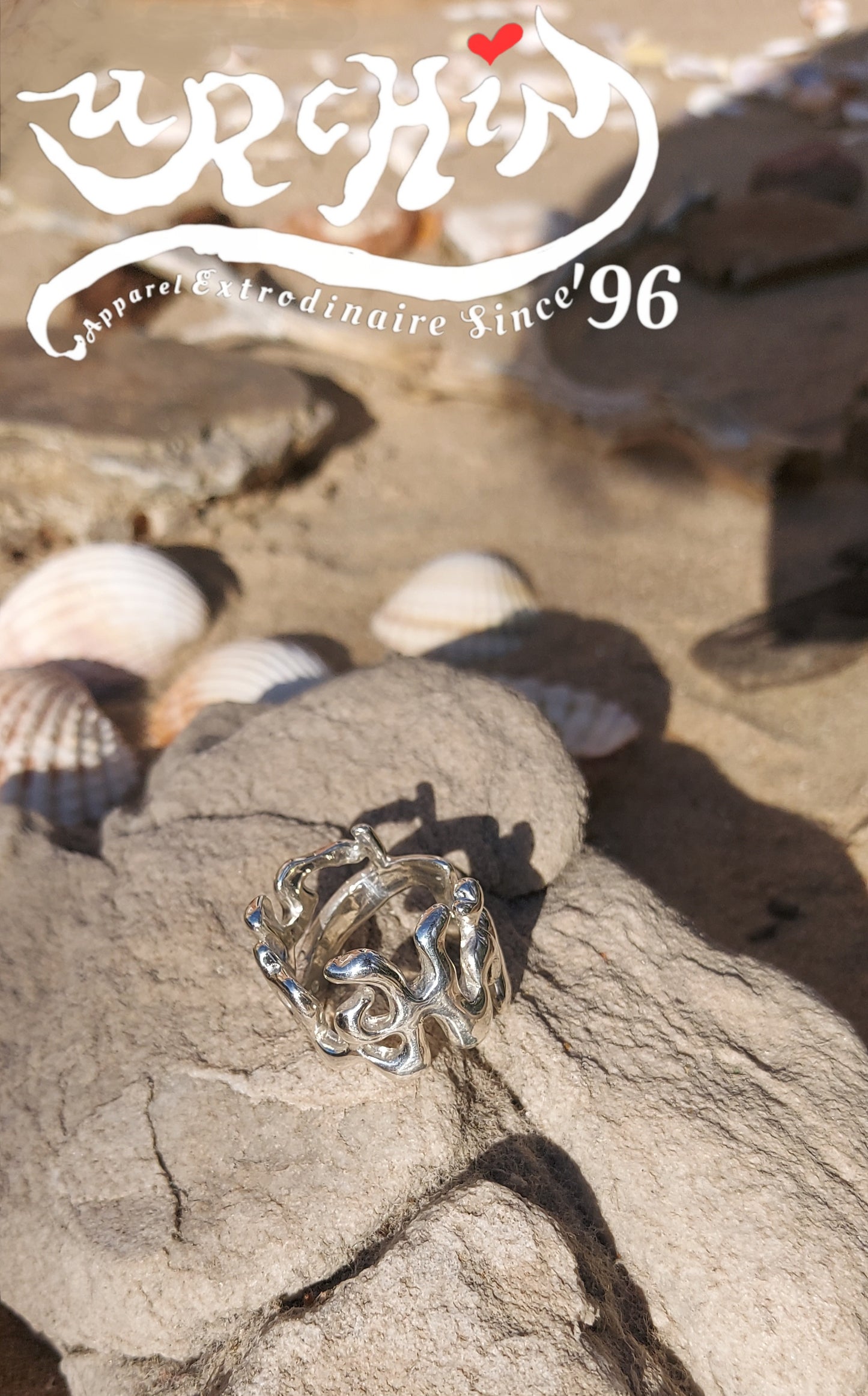 URCHIN Jewellery - 'Wave' Urchin Logo Ring. Hallmarked. Handmade in the UK. Size S