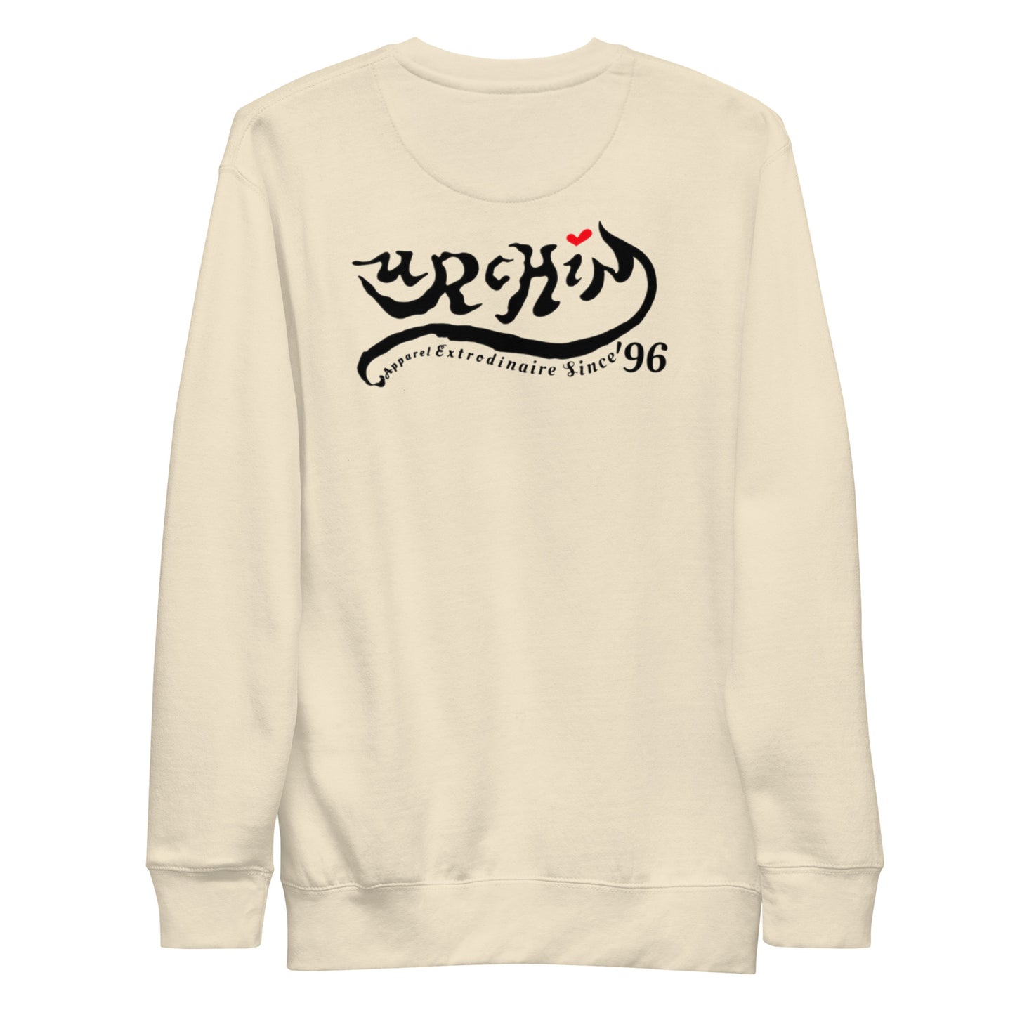 URCHIN 'LOVE U' Black Logo. Premium Cotton Sweatshirt. Choice of Colours. Unisex.
