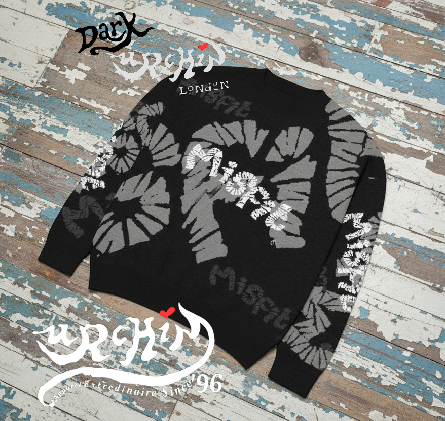 DARK URCHIN 'MISFIT' Unisex Relaxed fit knitted crew neck sweater. 4 Size Options.