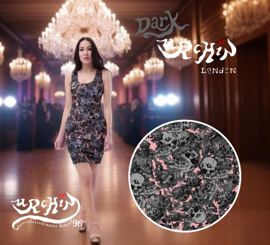 URCHIN 'U Skull Storm'. 'Blush' (Pink). Women’s Bodycon Dress. Choice of Sizes