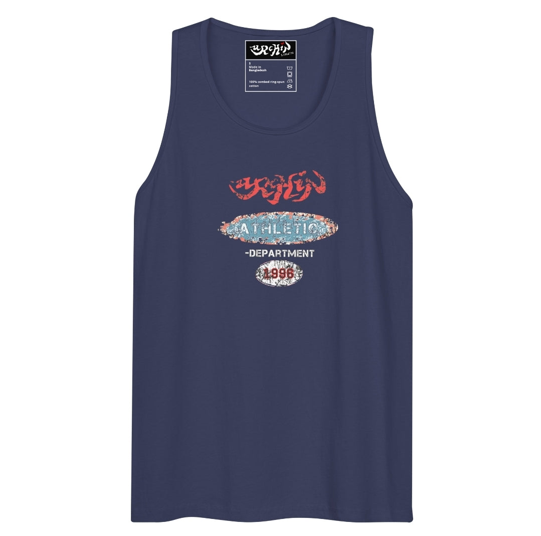 URCHIN Sports Mens Tank Top. 'Urchin Athletic Department 1996' Colour. Cotton. Range of Colours.