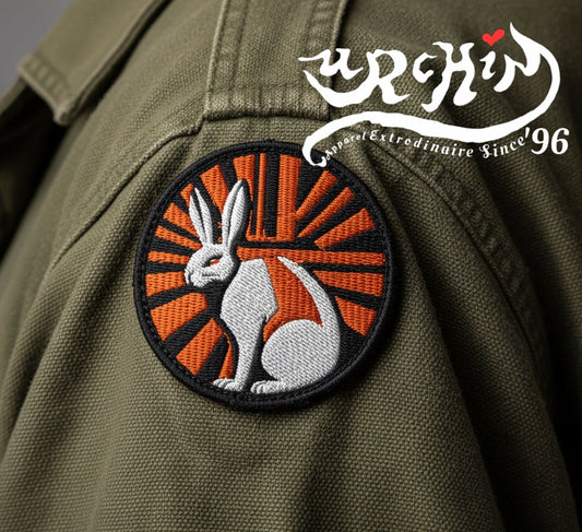 URCHIN 'HARD BUNNY' Rising Sun Round Flag. Embroidered Patch.