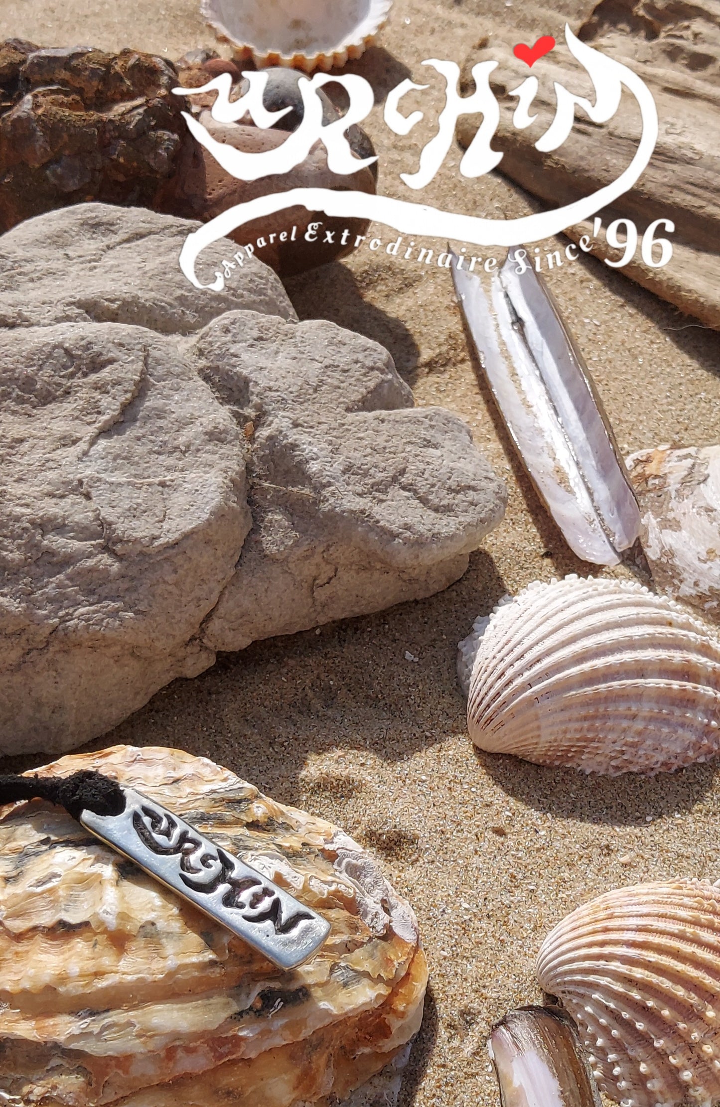 URCHIN -'Spiral Slab' Logo Unisex Pendant. Solid Silver, Hallmarked. Hand-made in UK.