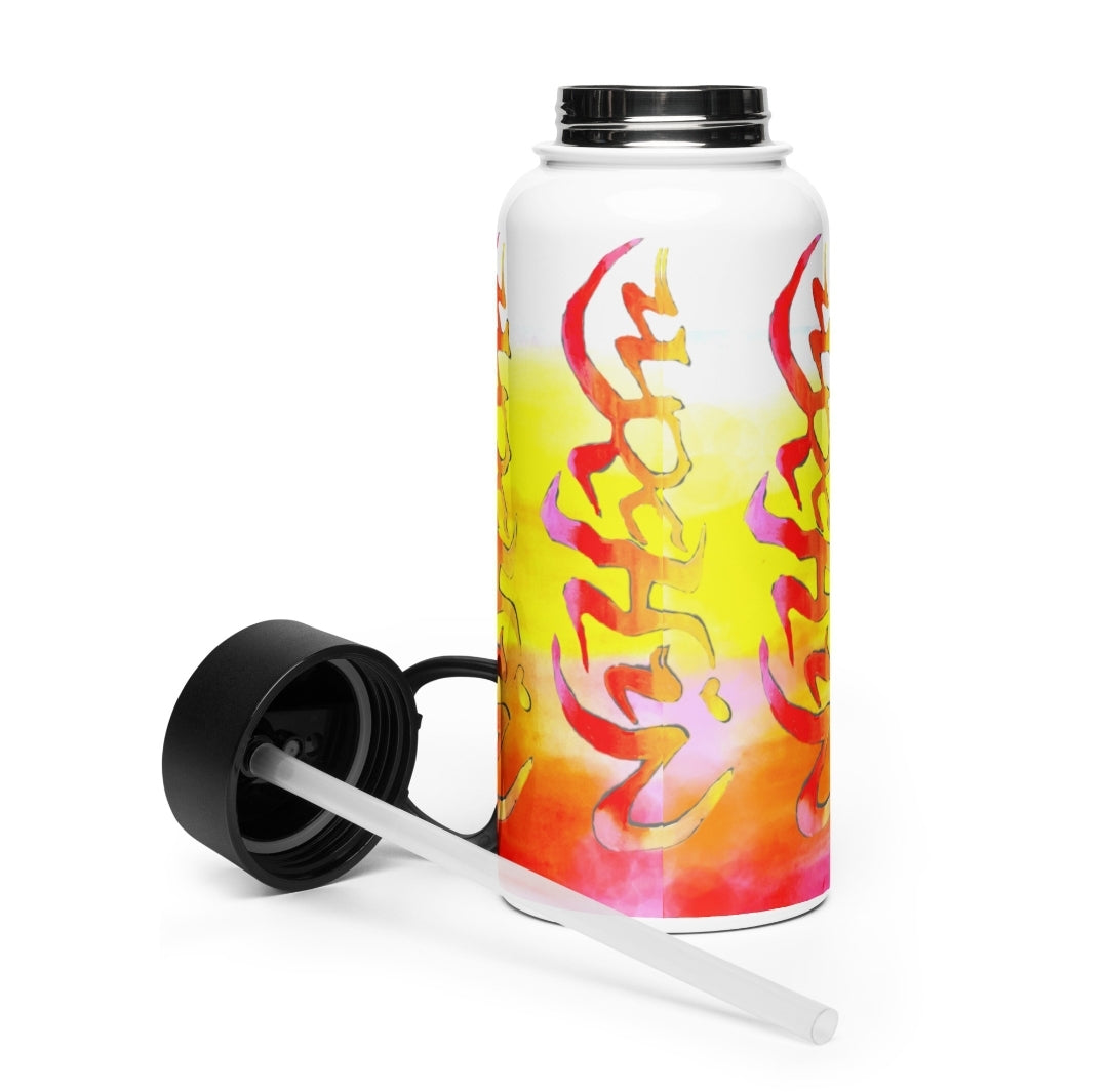 URCHIN Hydration 'Sun Rise' Stainless steel water bottle with a straw lid