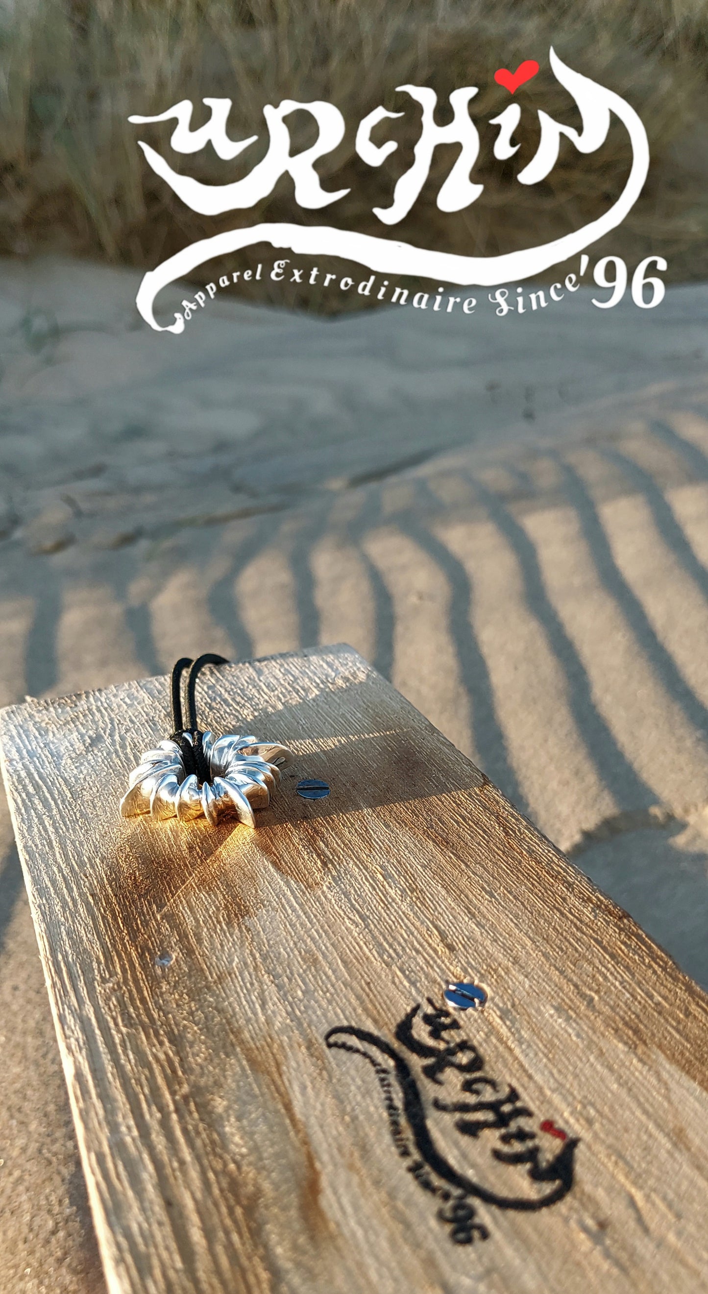 URCHIN Jewellery -'Urchin' Pendant. Solid Silver, Hallmarked. Hand-made in UK.