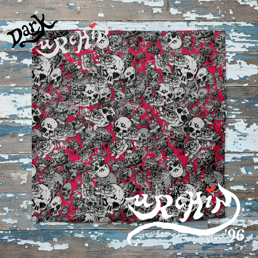 DARK URCHIN SKULL STORM 'WINE' Duvet cover