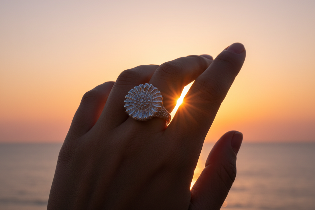 URCHIN Jewellery - 'Daisy' Ring. Hallmarked & Handmade in the UK. Choice of Custom Sizes available.
