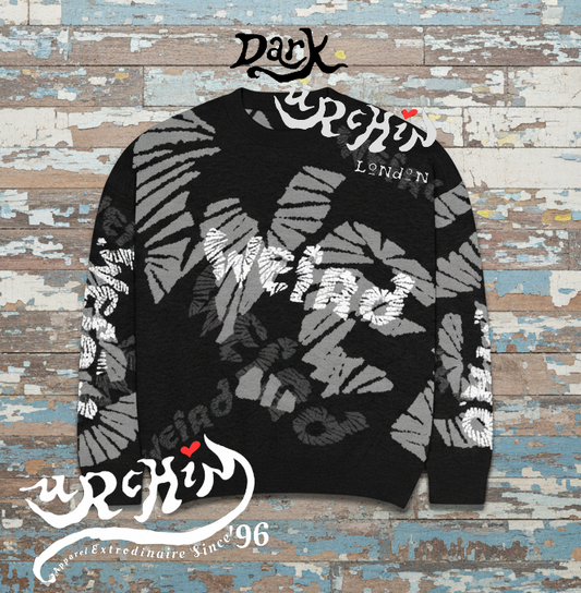 DARK URCHIN 'WEiRD WEiRD' Relaxed fit knitted crew neck sweater. XL