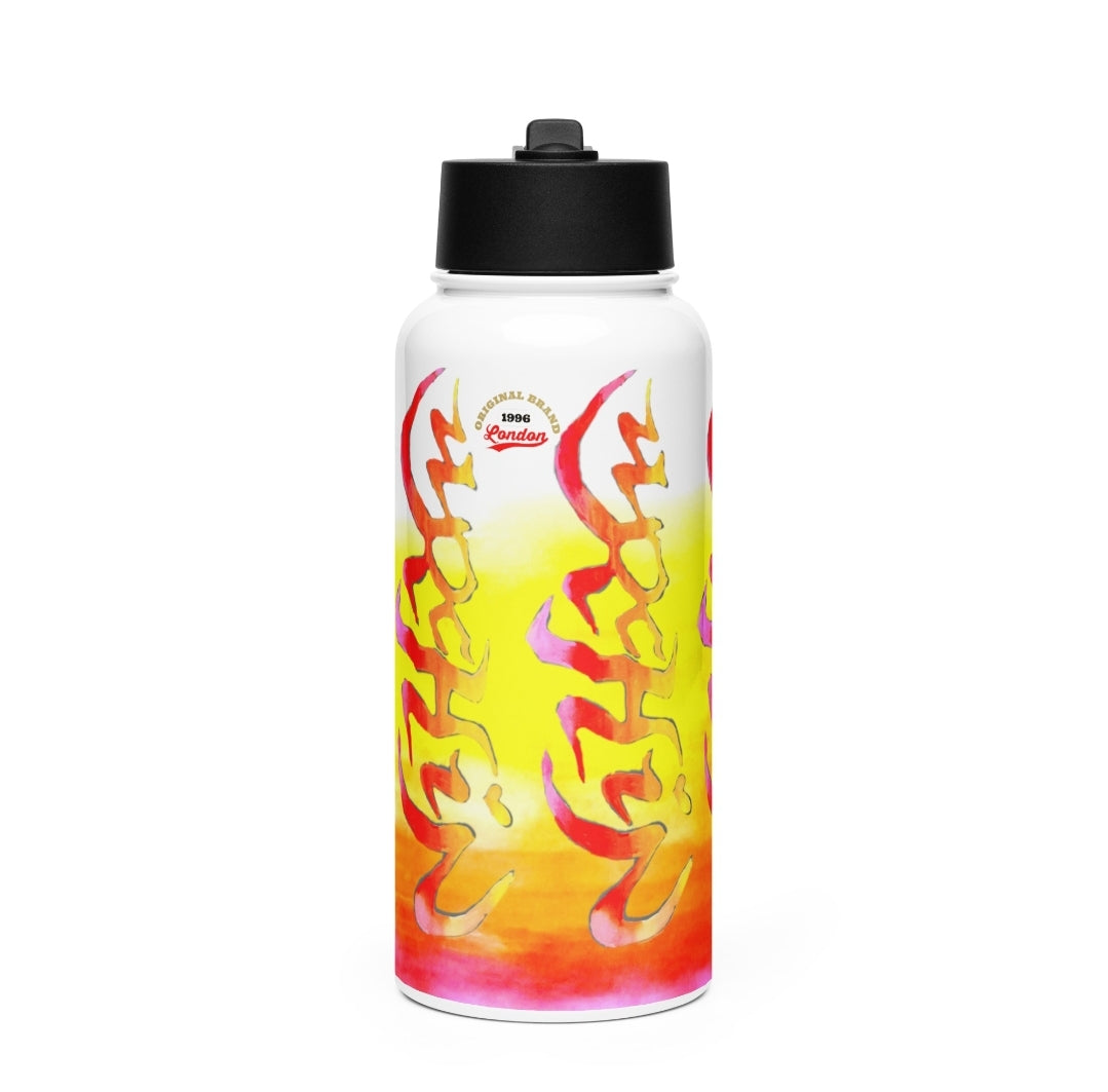 URCHIN Hydration 'Sun Rise' Stainless steel water bottle with a straw lid