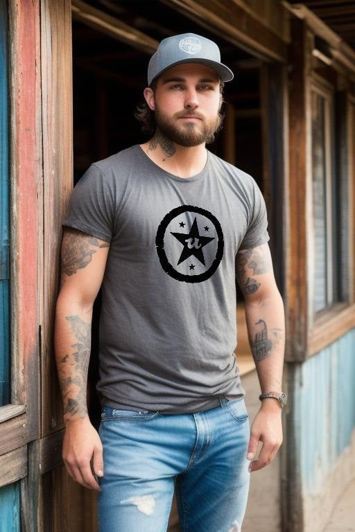 URCHIN -'U STAR' Black Logo. Cotton T Shirt. Choice of Colours. Unisex.