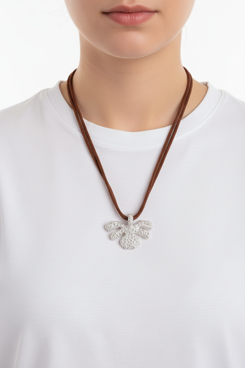 URCHIN Jewellery -'Coral Tsuba' Solid Silver Pendant. Hallmarked. Hand Made in the UK. Choice of Cord.