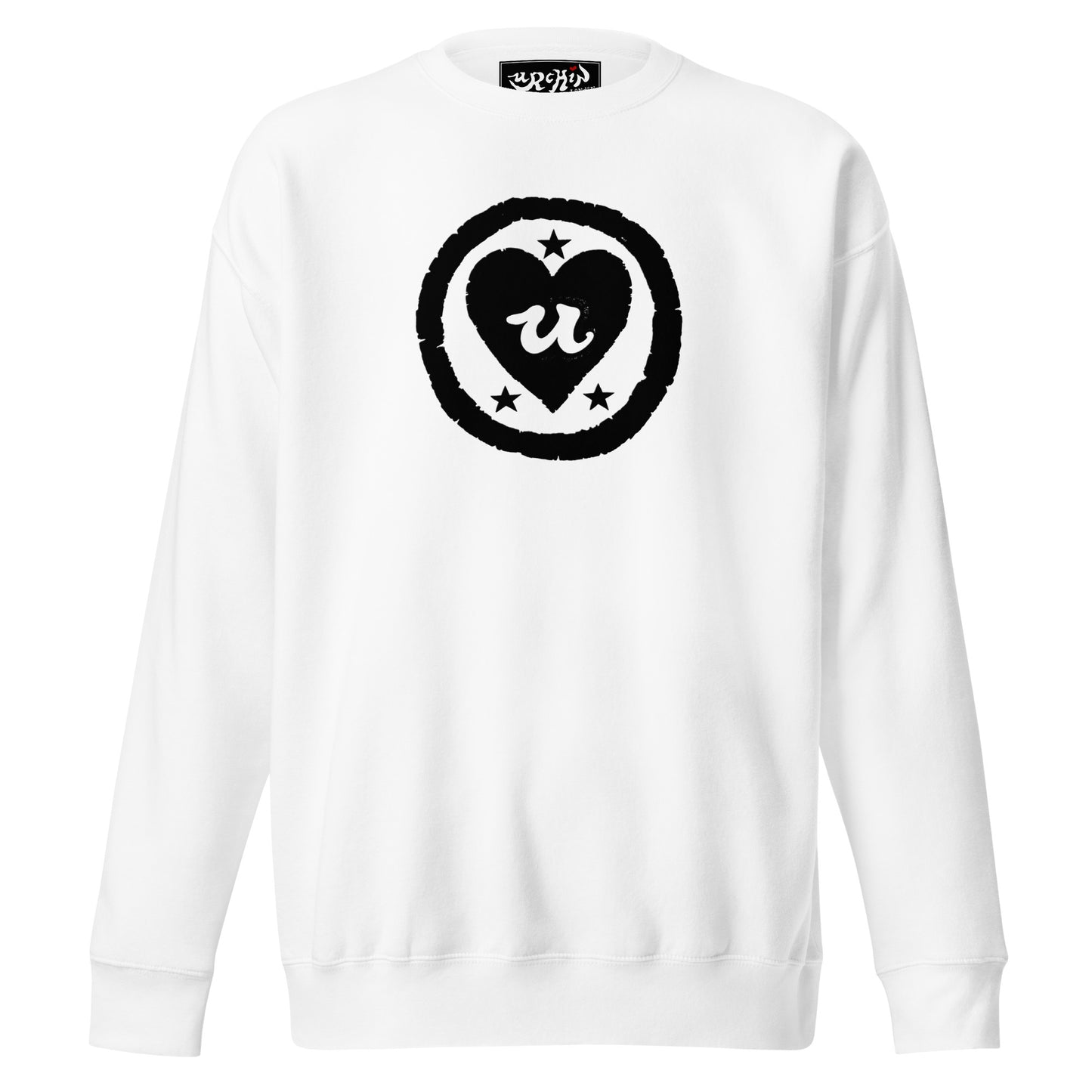 URCHIN 'LOVE U' Black Logo. Premium Cotton Sweatshirt. Choice of Colours. Unisex.