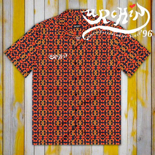 URCHIN 'RED SEA SHELLS' 'Blueberry'(Dark Blue).  Unisex button shirt. Multiple Sizes.