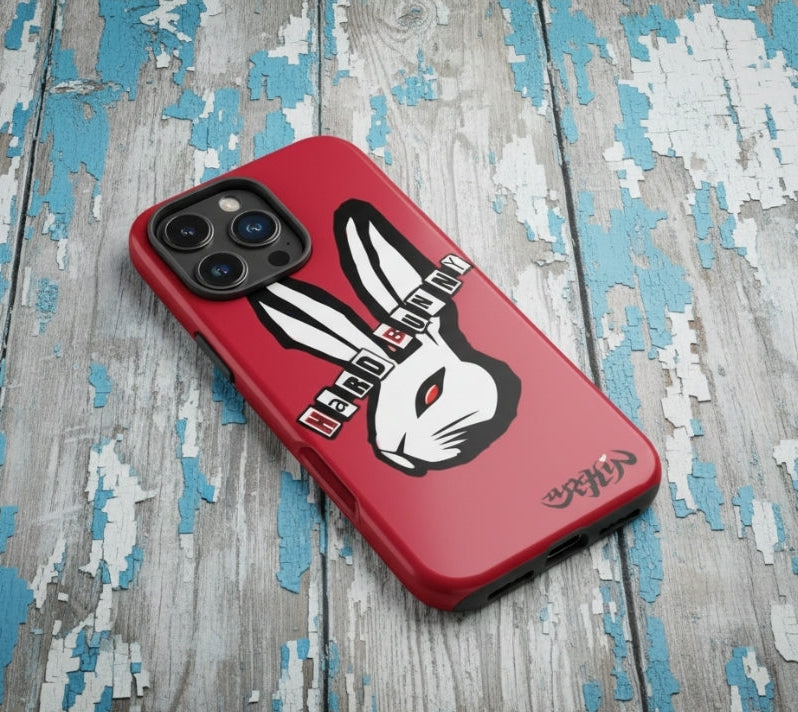 URCHIN - HARD BUNNY logo. Red. Tough Case for iPhone®