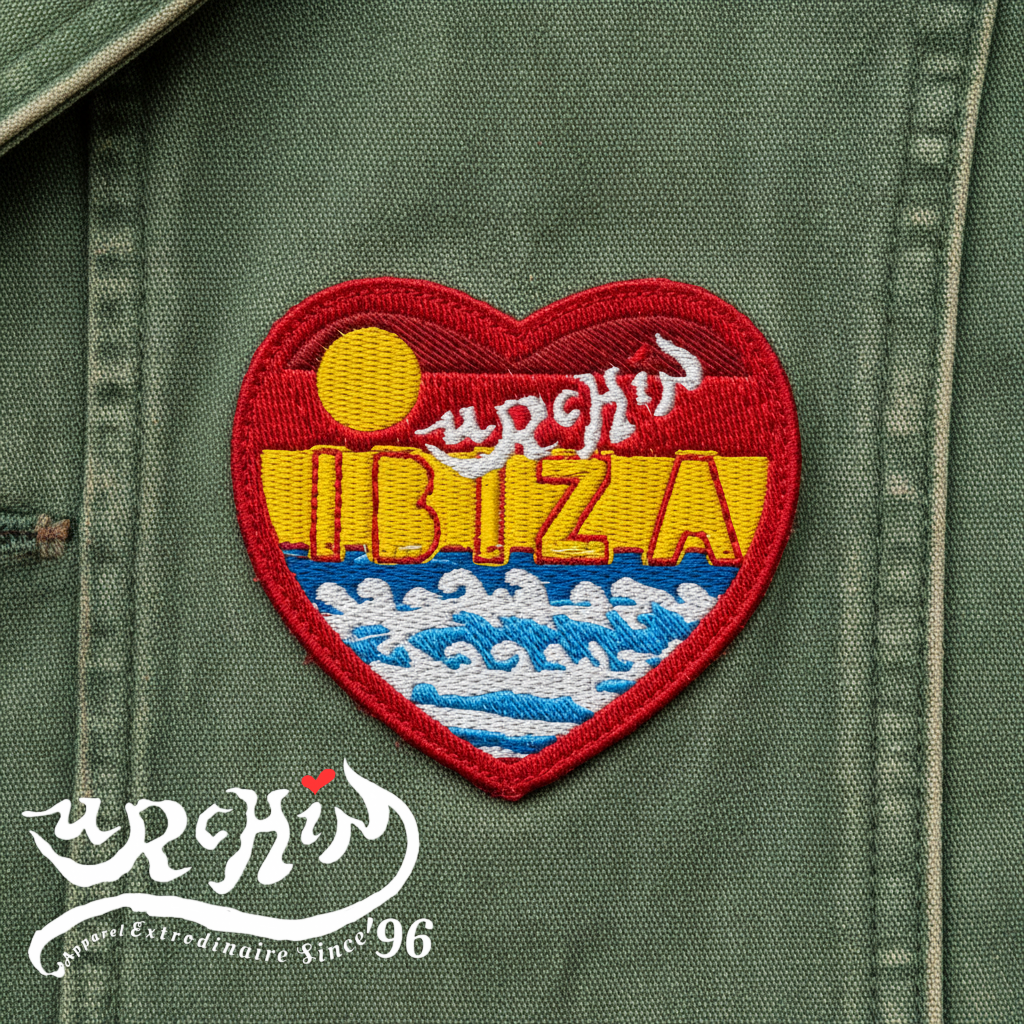 URCHIN 'Ibiza' Heart. Embroidered Patch.