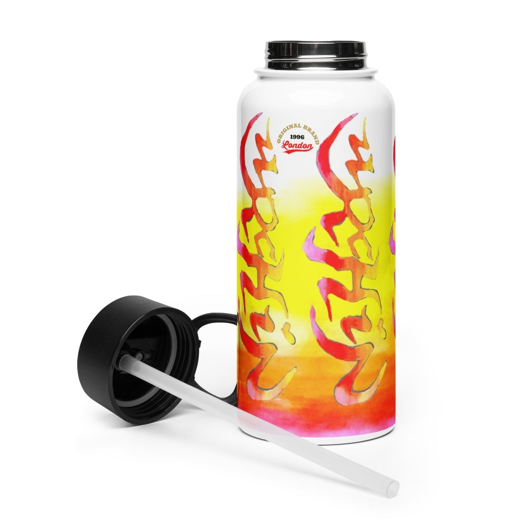 URCHIN Hydration 'Sun Rise' Stainless steel water bottle with a straw lid
