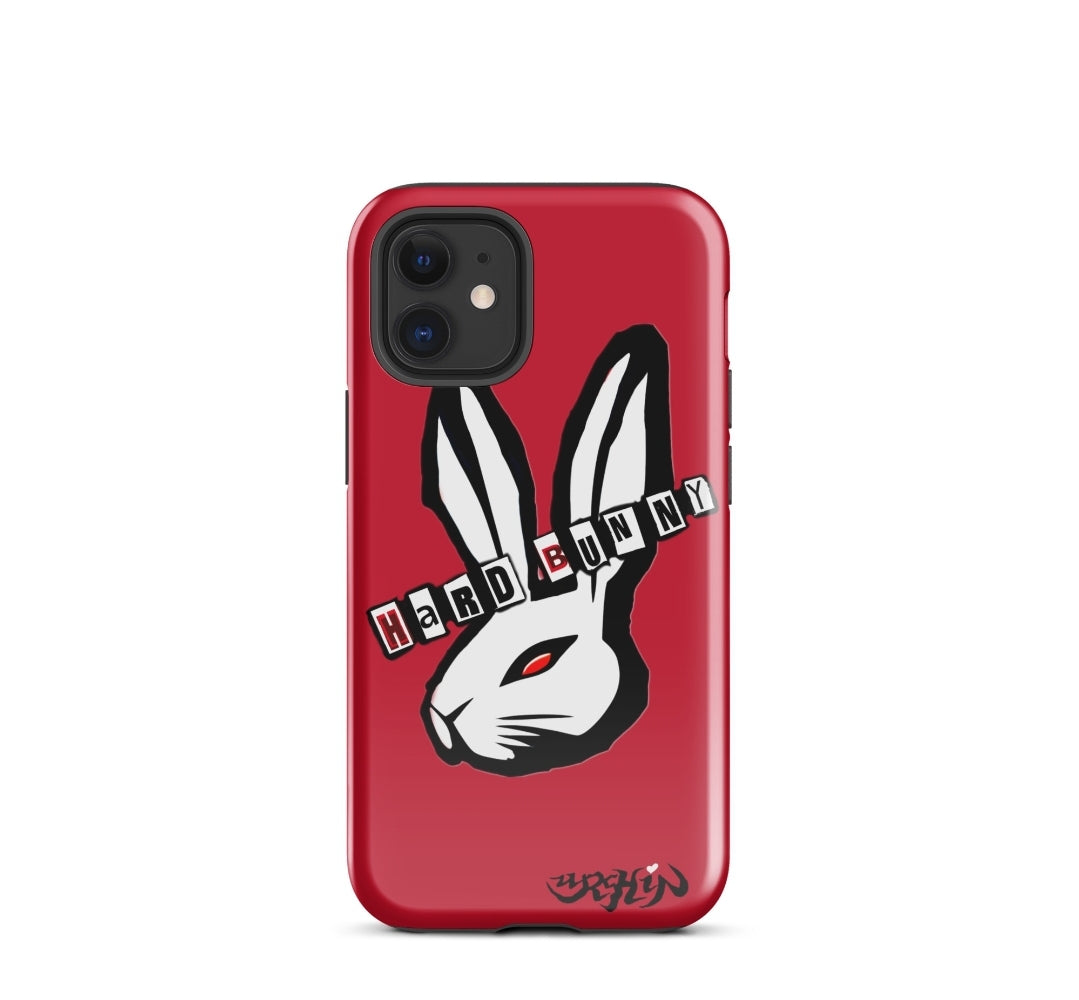 URCHIN - HARD BUNNY logo. Red. Tough Case for iPhone®