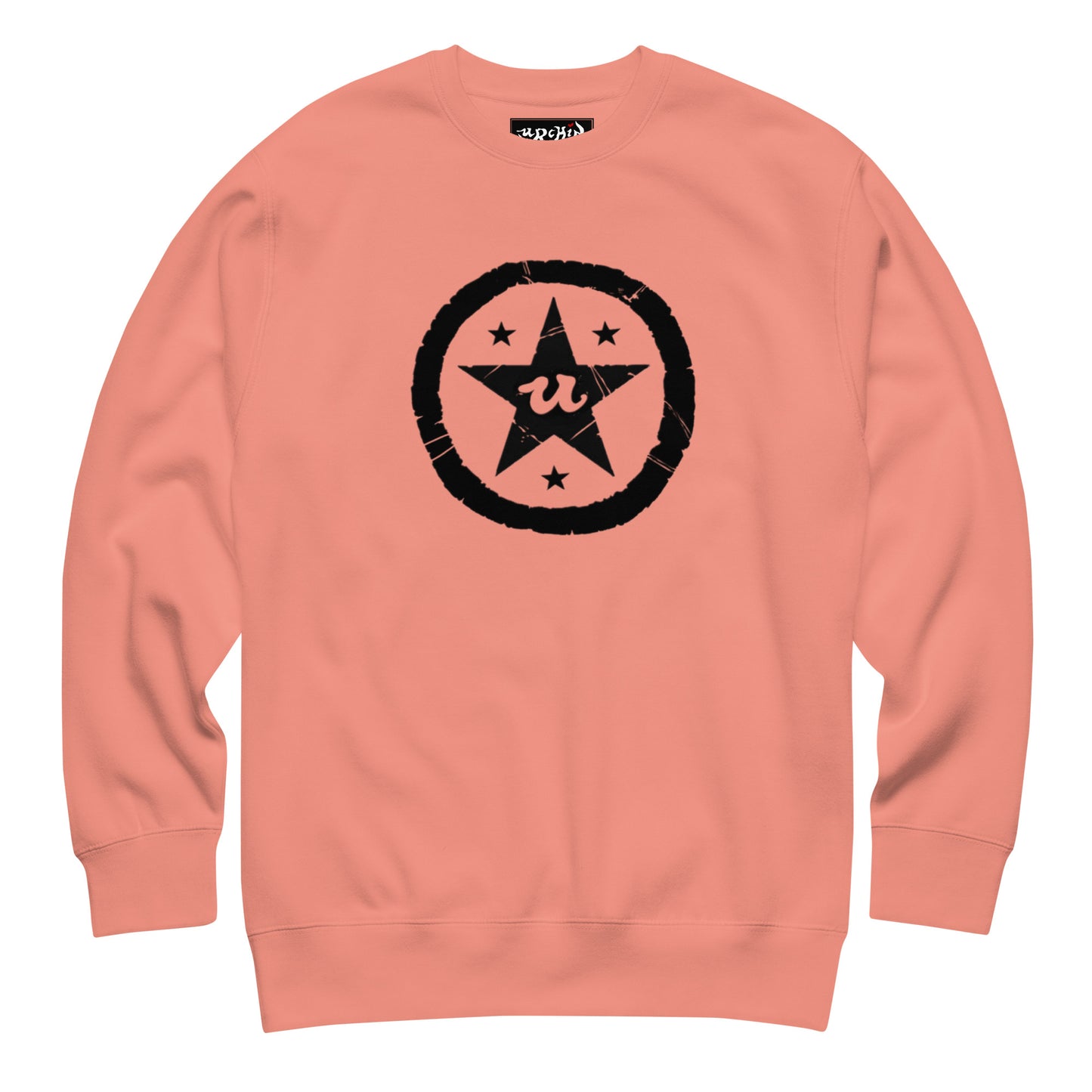 URCHIN-'U STAR' Black Logo. Premium Cotton Sweatshirt. Choice of Colours. Unisex.