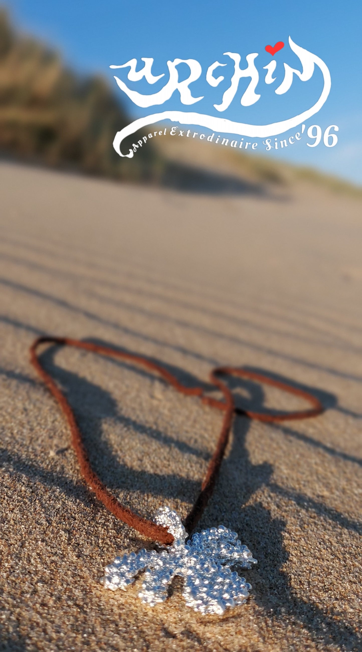URCHIN Jewellery -'Encrusted Tsuba' Solid Silver Pendant. Hallmarked. Hand Made in the UK. Choice of Cord.