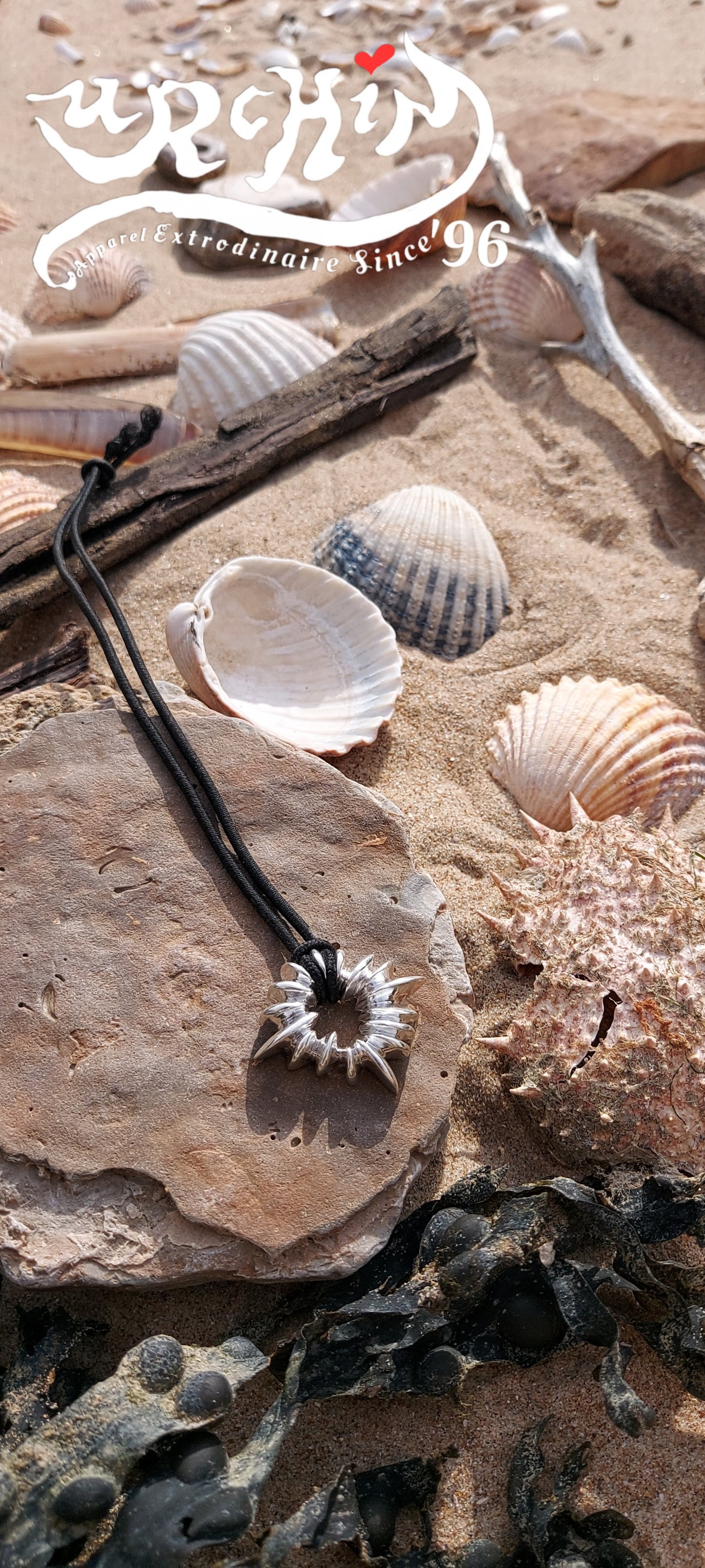 URCHIN Jewellery -'Urchin' Pendant. Solid Silver, Hallmarked. Hand-made in UK.