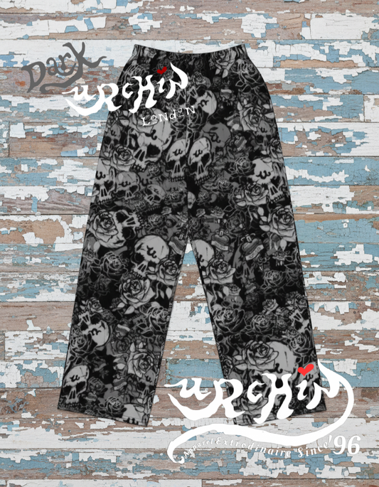 DARK URCHIN SKULL STORM 'NIGHT' wide-leg pants/trousers. Unisex.