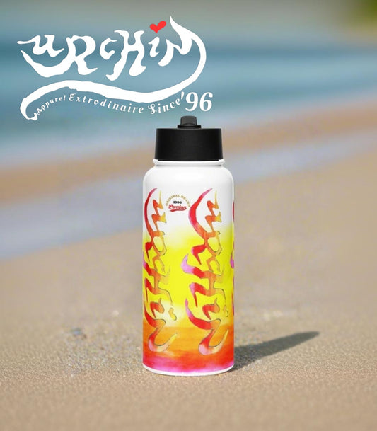 URCHIN Hydration 'Sun Rise' Stainless steel water bottle with a straw lid