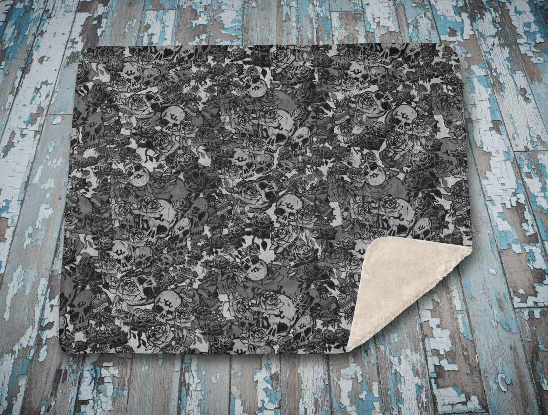 DARK URCHIN SKULL STORM 'METAL' Sherpa blanket
