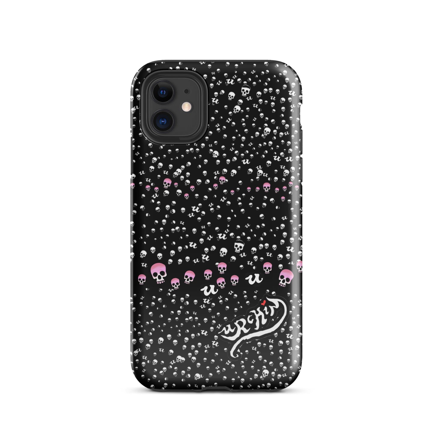 URCHIN Phone Protector. 'PINK SKULL STORM' Tough Case for iPhone®. Choice of Models.