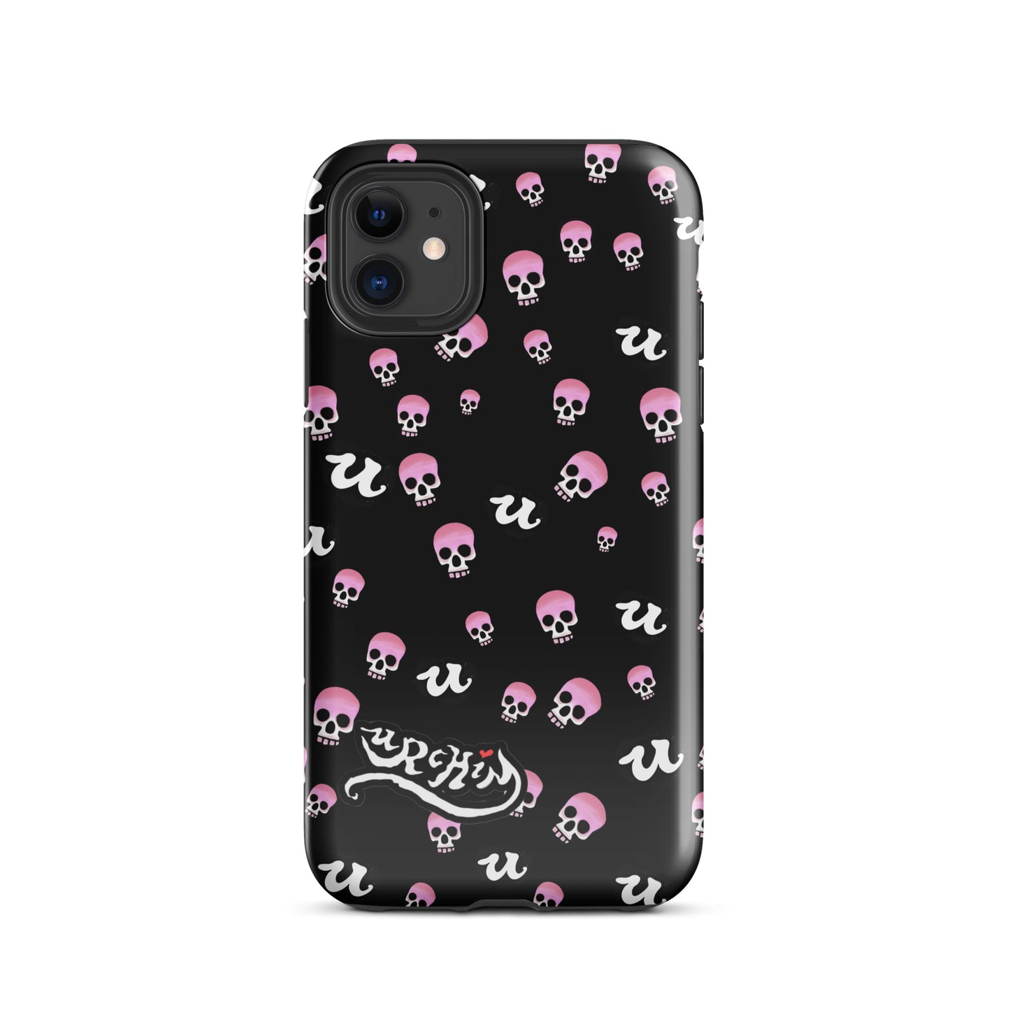 URCHIN Phone Protector. 'PINK SKULLS' Tough Case for iPhone®. Choice of Models.
